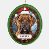Bull Mastiff Keramik Circle Ornament (Links)