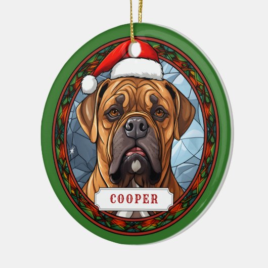 Bull Mastiff Keramik Circle Ornament (Links)