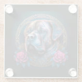 Bull Mastiff Peers durch ein Zeitportal Glasuntersetzer (Rückseite)