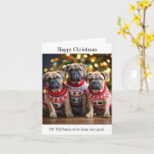 Bull Mastiff Welppies Weihnachtskarte Karte (Gelbe Blume)