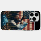 Bull Moose American Flag Art Case-Mate iPhone Hülle (Rückseite (Horizontal))