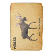 Bull Moose auf altem Papier Badematte (Vorderseite Vertikal)