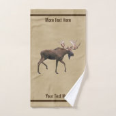 Bull Moose auf altem Papier Badhandtuch Set (Handtuch)