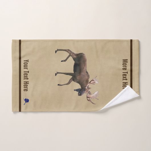 Bull Moose auf altem Papier Badhandtuch Set (Handtuch)