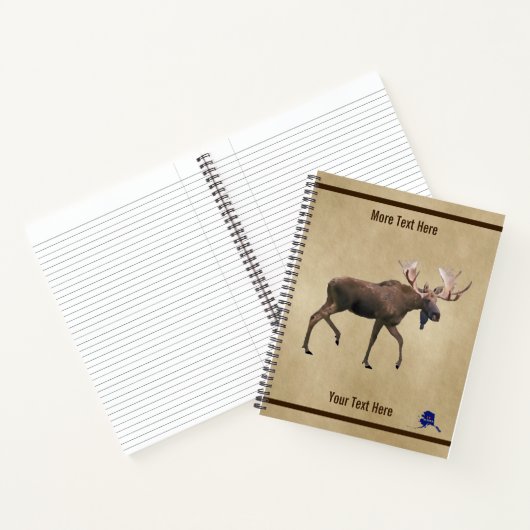 Bull Moose auf altem Papier Notizblock (Innenseite)
