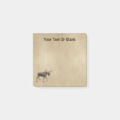 Bull Moose auf altem Papier Post-it Klebezettel (Vorderseite)