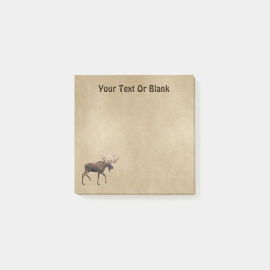 Bull Moose auf altem Papier Post-it Klebezettel (Vorderseite)