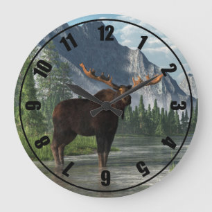 Bull Moose Große Wanduhr