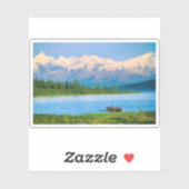 Bull moose in Wonder Lake Aufkleber (Blatt)