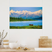 Bull moose in Wonder Lake Poster (Küche)