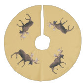 Bull Moose Leinenimitat Weihnachtsbaumdecke (Vorderseite)