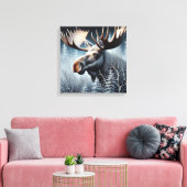 Bull Moose Leinwanddruck (Insitu (Wohnzimmer))