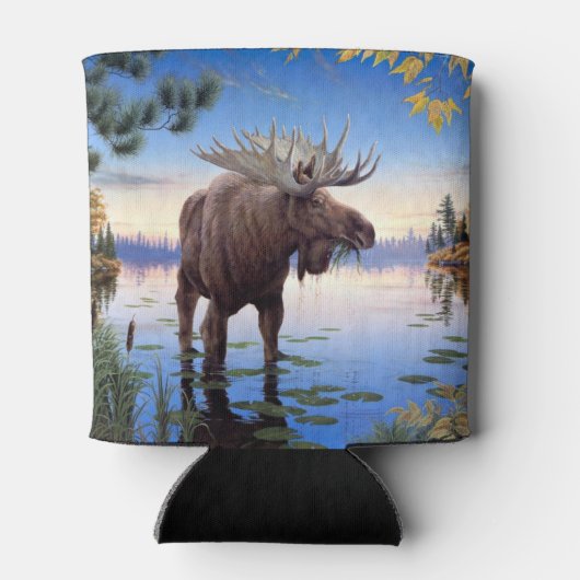 Bull Moose Mountain River Scene Can Cooler Dosenkühler (Rückseite)