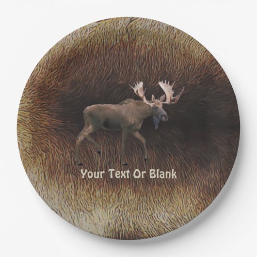 Bull Moose on Kariou Fur Pappteller (Vorderseite)