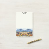 Bull Moose Personalisierte Aquarellfarben Post-it Klebezettel (Auf Schreibtisch)