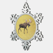 Bull Moose Schneeflocken Zinn-Ornament (Rechts)