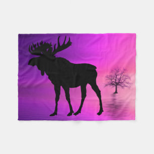 Bull Moose-Silhouette Fleecedecke