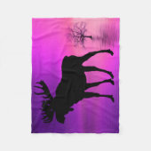 Bull Moose-Silhouette Fleecedecke (Vorderseite)