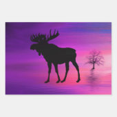 Bull Moose-Silhouette Geschenkpapier Set (Vorderseite 3)