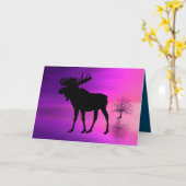 Bull Moose-Silhouette Karte (Gelbe Blume)