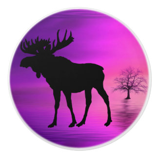 Bull Moose-Silhouette Keramikknauf