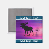 Bull Moose-Silhouette Magnet (Vorderseite/Rückseite)