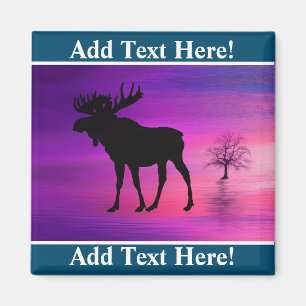 Bull Moose-Silhouette Magnet