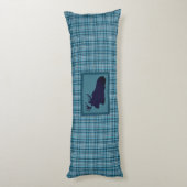 Bull Moose Stehend Lay Blue Tartan Kariert Seitenschläferkissen (Rückseite (Vertikal))