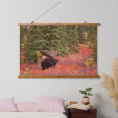 Bull Moose Stehend Wandteppich Mit Holzrahmen (Schlafzimmer)