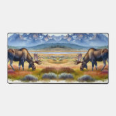 Bull Moose Wasserfarbe Illustration Denali Alaska Schreibtischunterlage (Vorderseite)