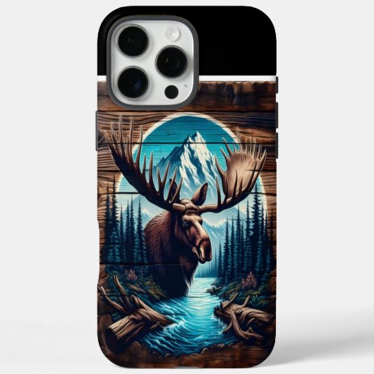 Bull Moose Wood Art Case-Mate iPhone Hülle (Rückseite)