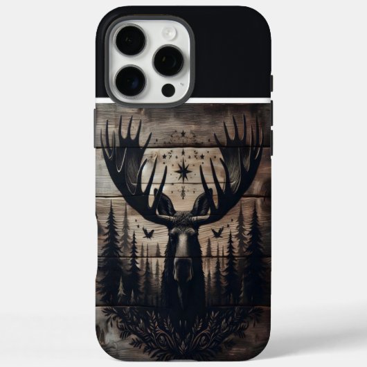 Bull Moose Wood Art Case-Mate iPhone Hülle (Rückseite)