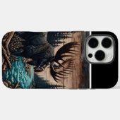 Bull Moose Wood Carving Case-Mate iPhone Hülle (Rückseite (Horizontal))