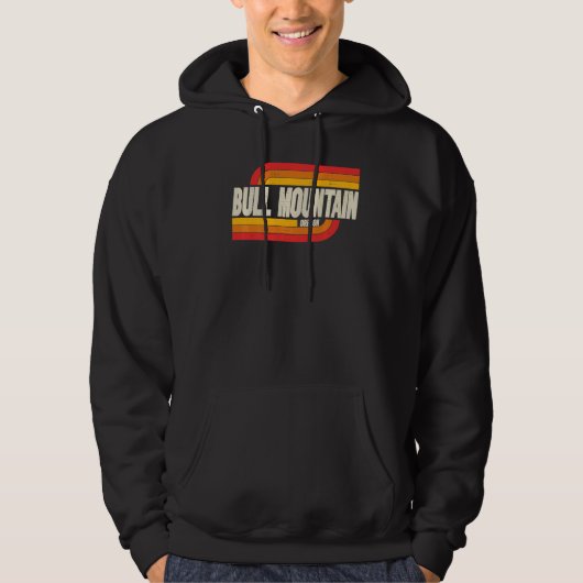 Bull Mountain Oregon oder Stadt Vintag Hoodie (Vorderseite)
