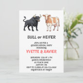 Bull oder Färse Geschlechtsenthüllungs-Einladung (Stehend Vorderseite)