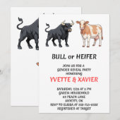 Bull oder Färse Geschlechtsenthüllungs-Einladung (Vorne/Hinten)