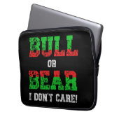 Bull or Bear I Don't Care Grunge Trader Laptopschutzhülle (Vorderseite Links)
