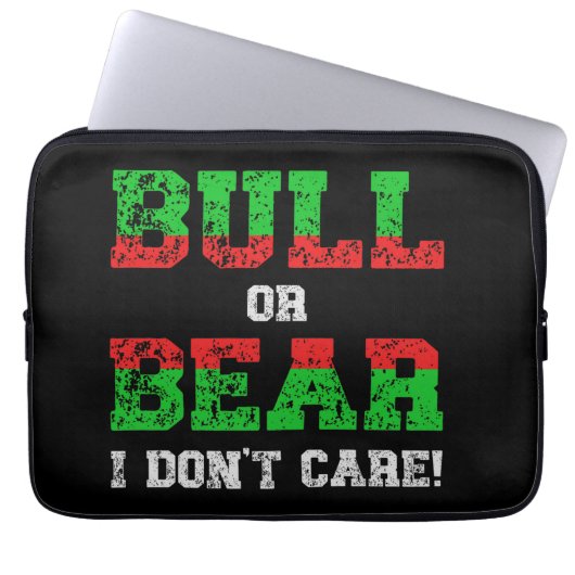 Bull or Bear I Don't Care Grunge Trader Laptopschutzhülle (Vorderseite)