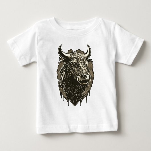 Bull Portrait Baby T-shirt (Vorderseite)