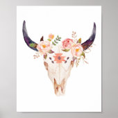 Bull Print, Boho Room Decor, Boho Wall Art Poster (Vorne)