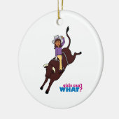 Bull Rider Dark Keramik Ornament (Links)
