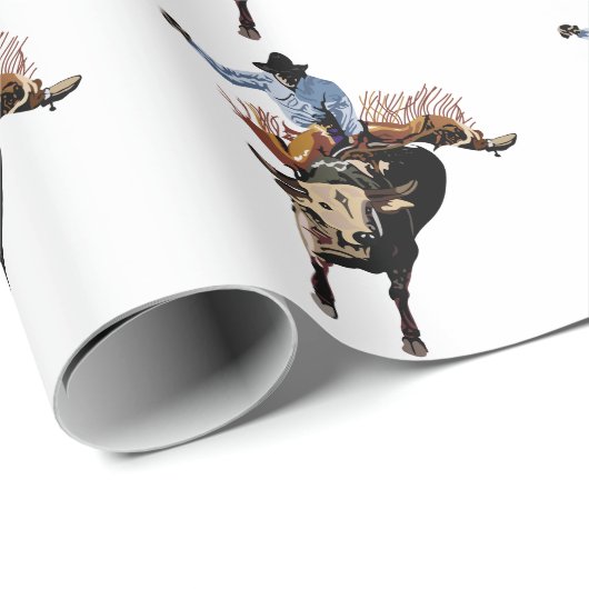 Bull Rider Geschenkpapier (Rolleneckpunkt)