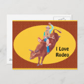 Bull Rider ~ I Liebe Rodeo Postkarte (Vorne/Hinten)