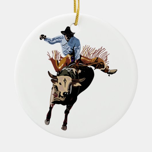 Bull Rider Keramik Ornament (Vorne)