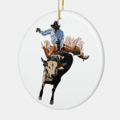 Bull Rider Keramik Ornament (Links)