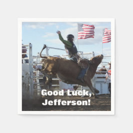 Bull Rider und Bucking Bull Rodeo Serviette