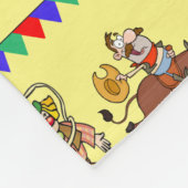 Bull Rider und Rodeo Clown Fleecedecke (Ecke)