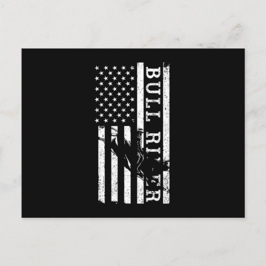 Bull Rider USA Flag Cowboy Rodeo Country Western G Postkarte (Vorderseite)
