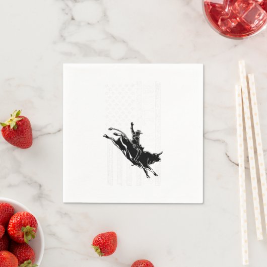 Bull Rider USA Flag Cowboy Rodeo Country Western G Serviette (Beispiel)