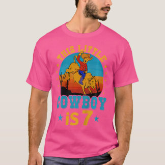 Bull Riding 7th Birthday Boy 7 Year Old Western Co T-Shirt